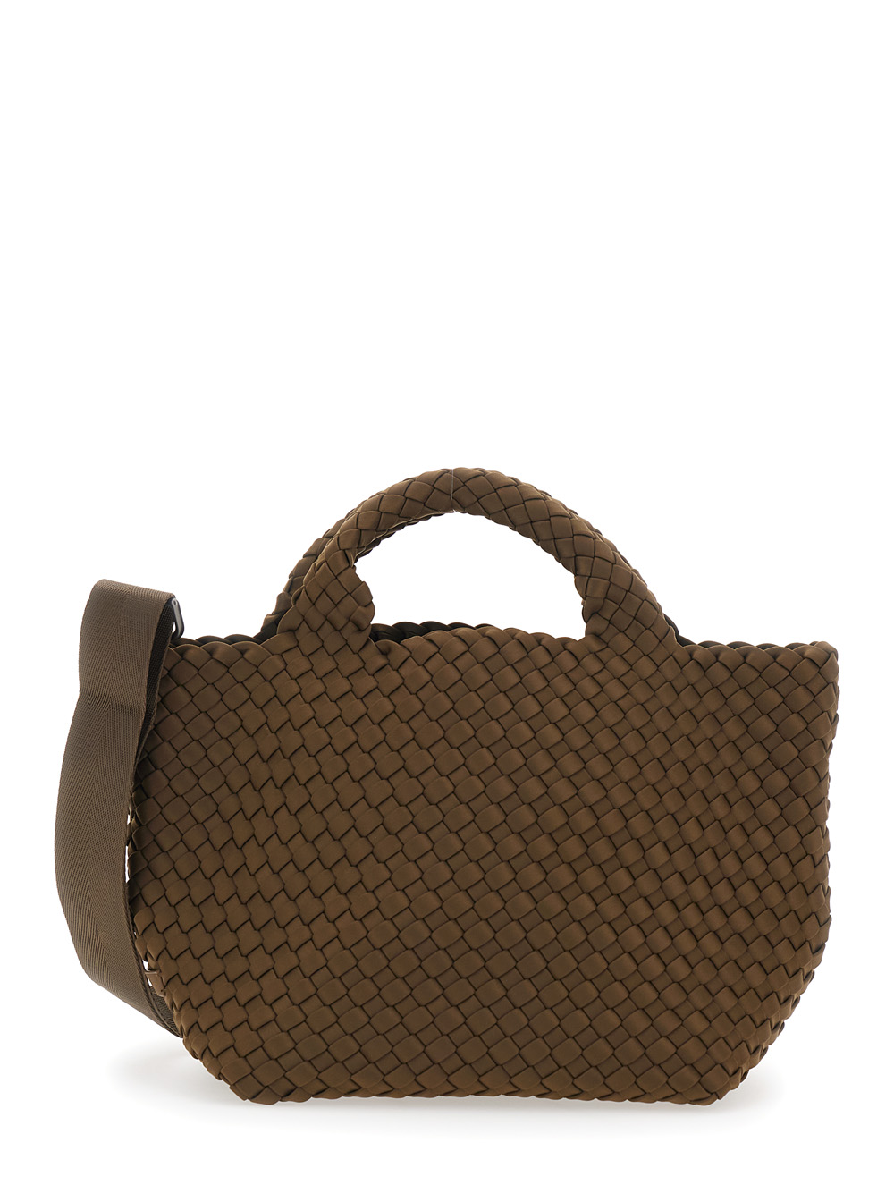 Small St Barths Handbag with Adjustable and Removable Shoulder Strap Internal Zip Pouch in Brown Ecoleather for Women Hand Bags - Women