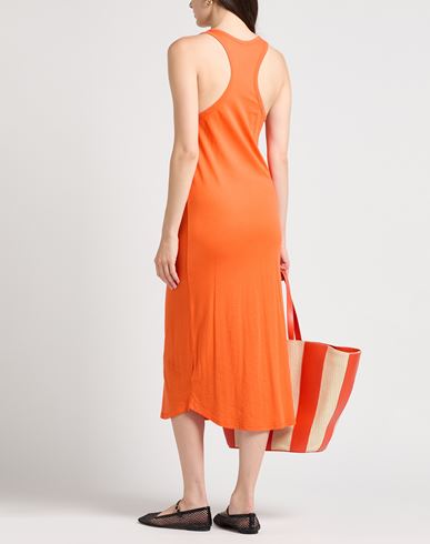 Woman Midi dress Orange Size 1 Cotton
