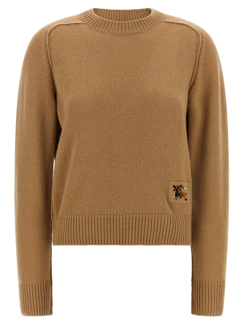 Brown Knitted Crew Neck Sweater