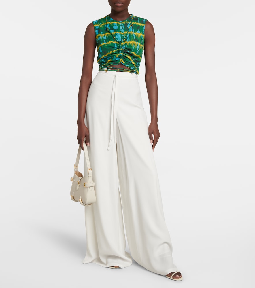 Ayana printed ruched crop top