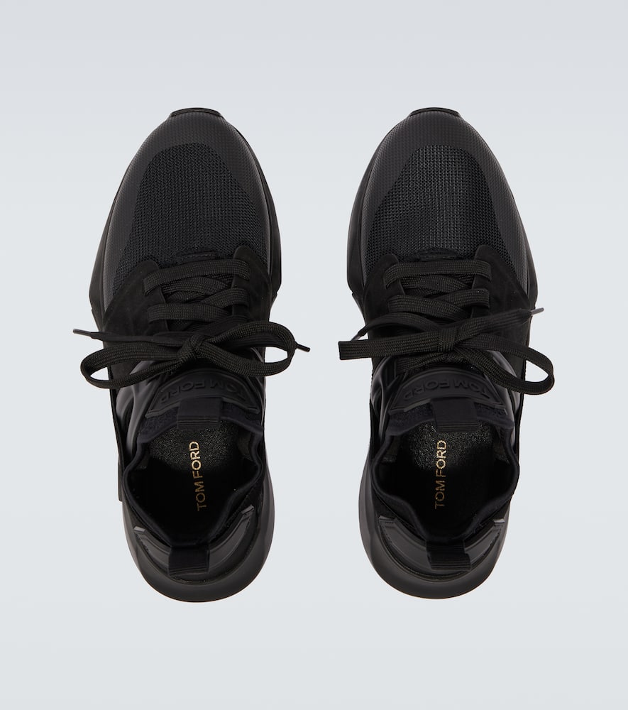 Jago leather-trimmed sneakers