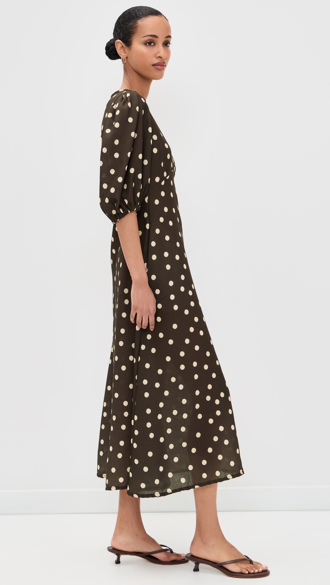 The Dawn Dress Polka Dots Brown