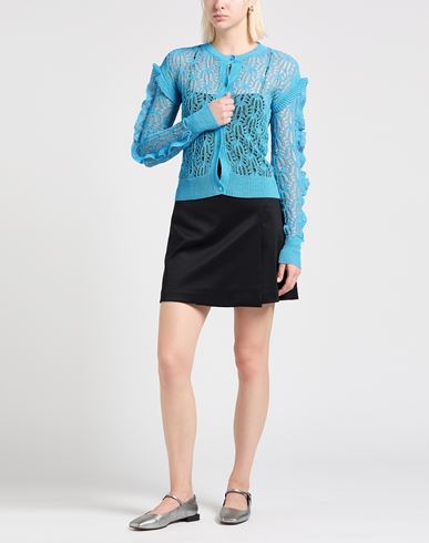Woman Cardigan Azure Size 0 Cotton, Polyamide