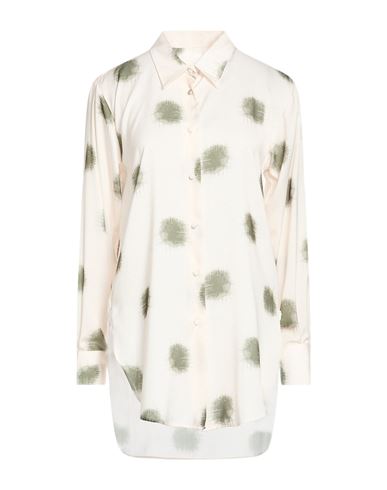 Woman Shirt Cream Size 10 Viscose, Polyester, Silk, Elastane