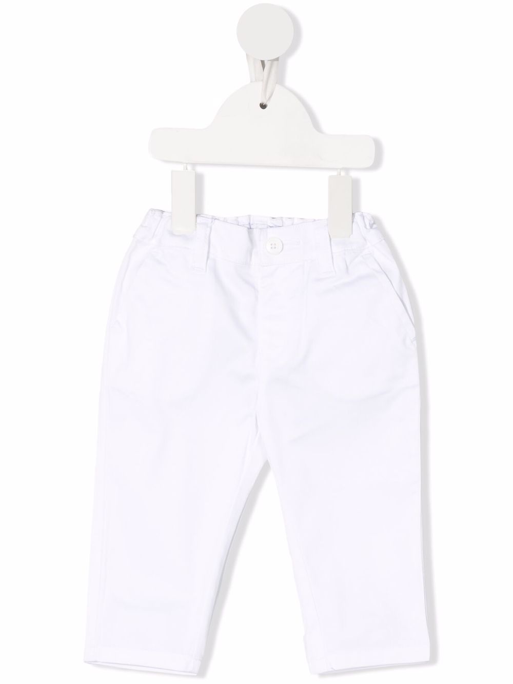 Mid-rise elasticated-waist trousers - White