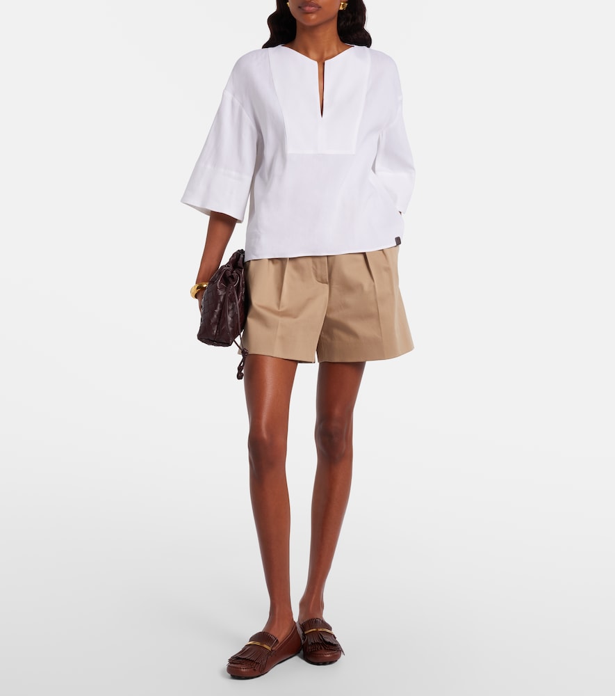 Sospiro linen-blend top