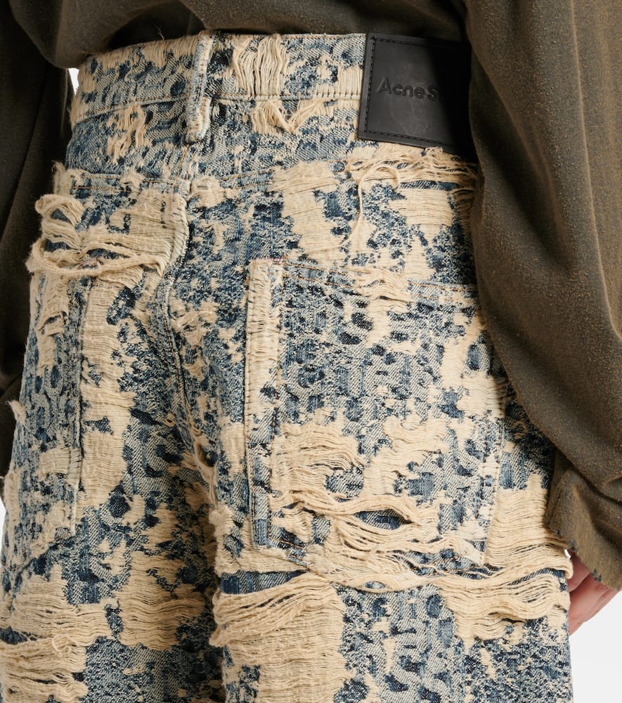 Acne Studios 1981 Monogram distressed wide-leg jeans