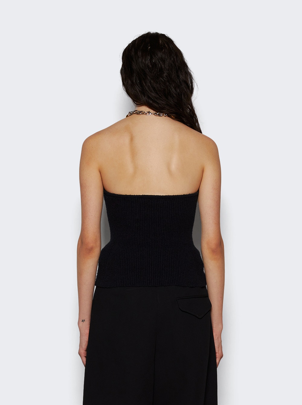 Ribbed-knit bandeau top - Brown