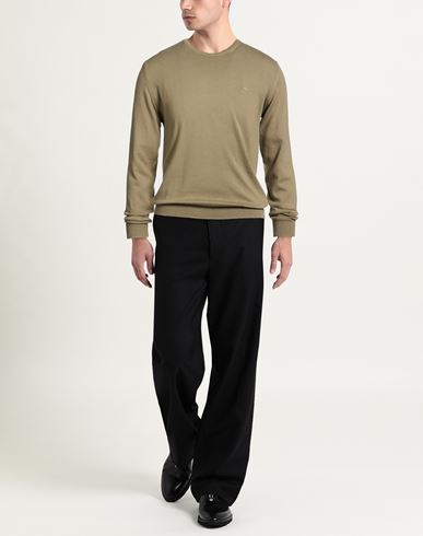 Man Sweater Military green Size S Cotton