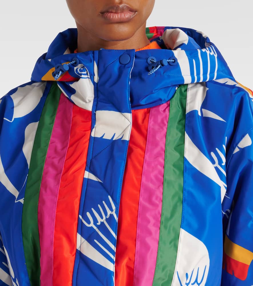 Farm Rio Colorblocked printed ski jacket