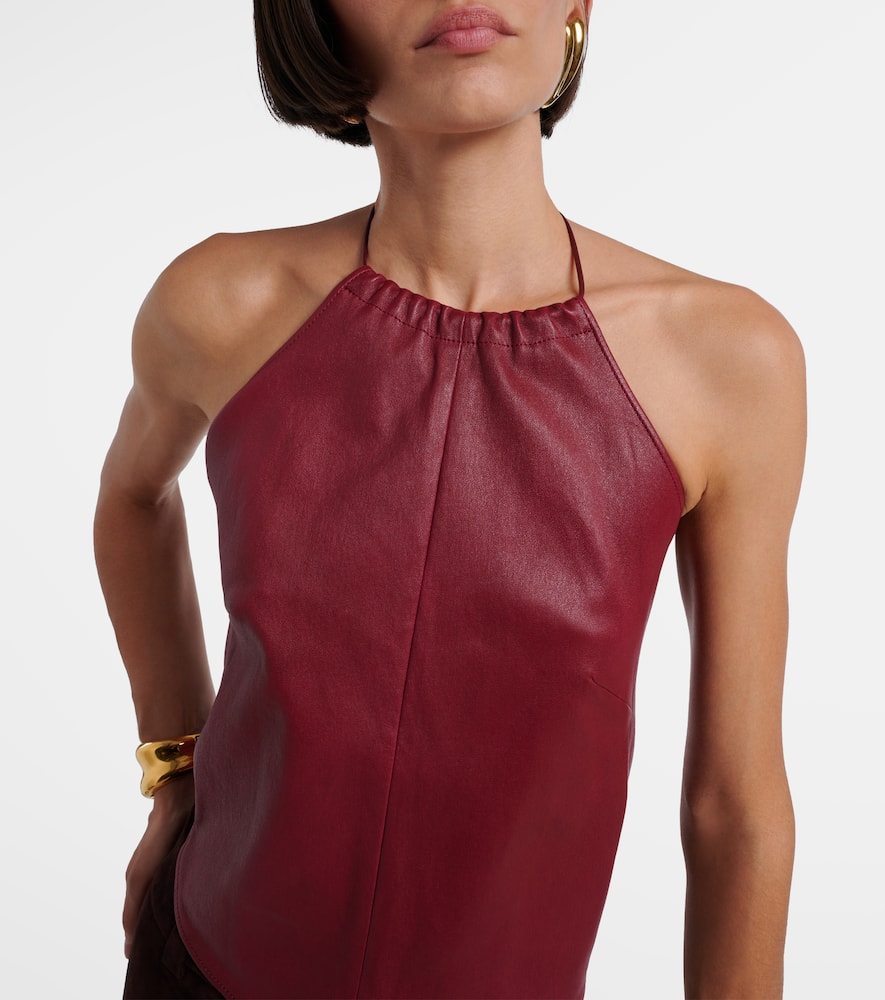 Rosie open-back leather top