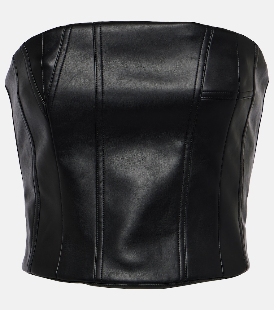 Faux leather bustier top