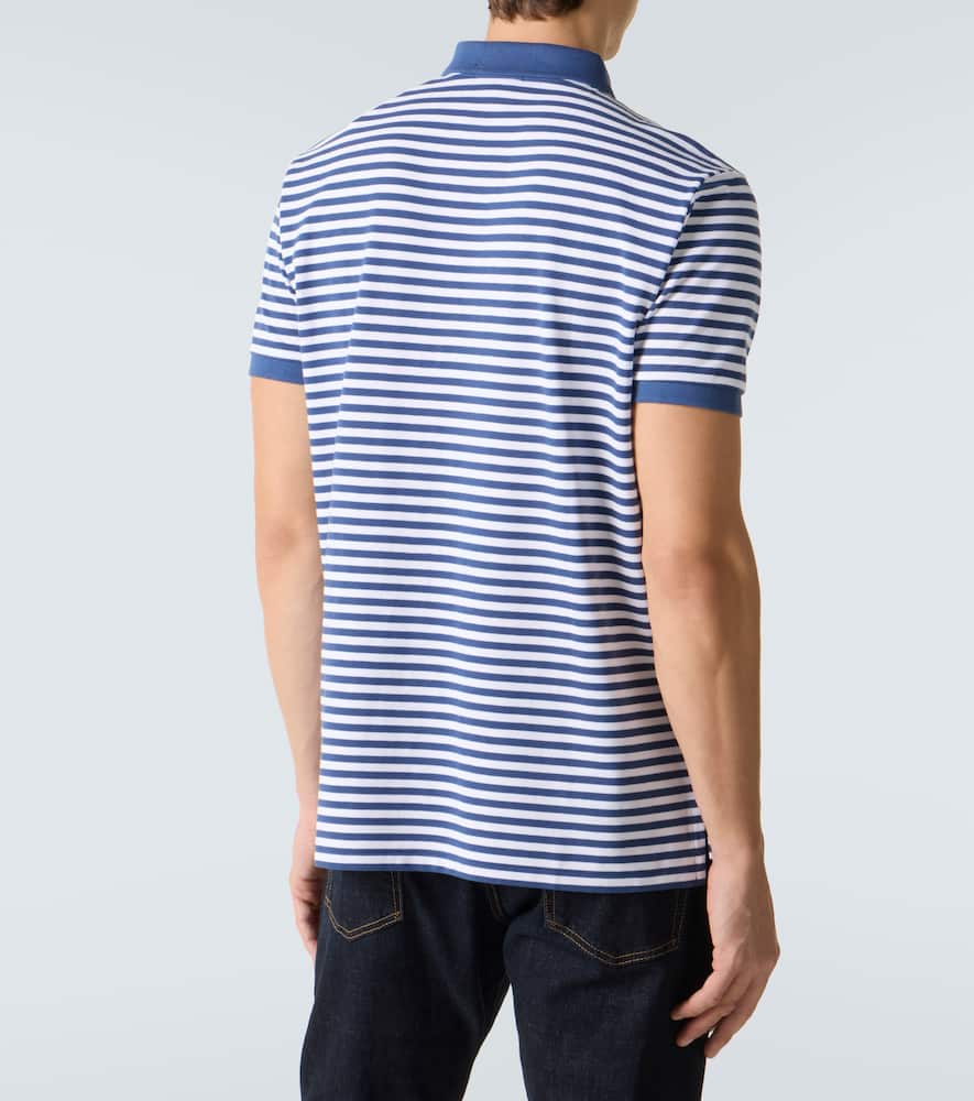 Striped cotton polo shirt