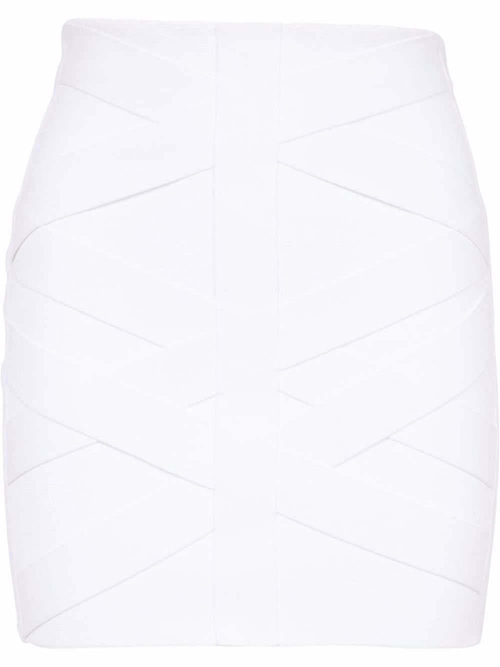 High-waisted panelled mini skirt - White