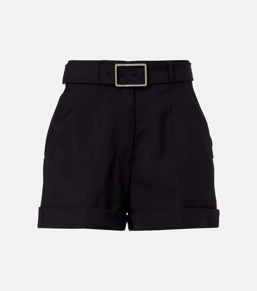 Ghiera belted virgin wool shorts