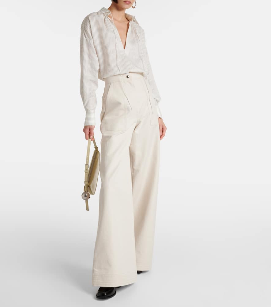 Saletta pinstripe cotton and silk shirt
