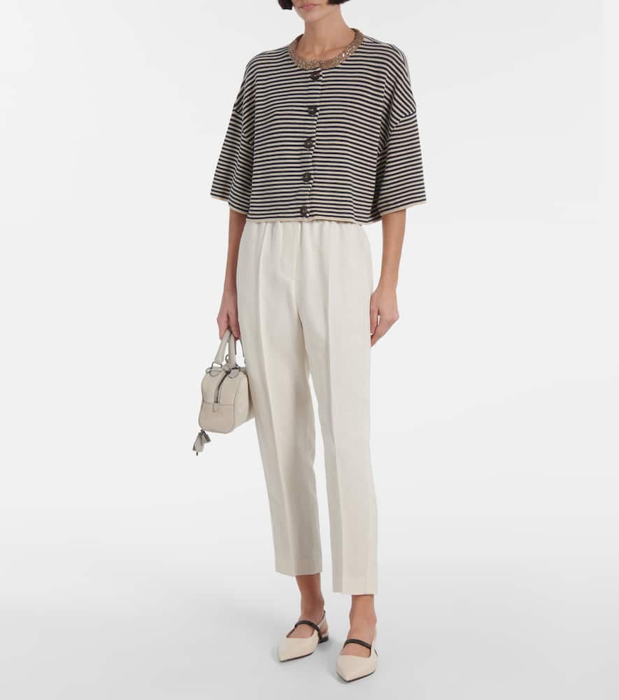 Twill tapered pants