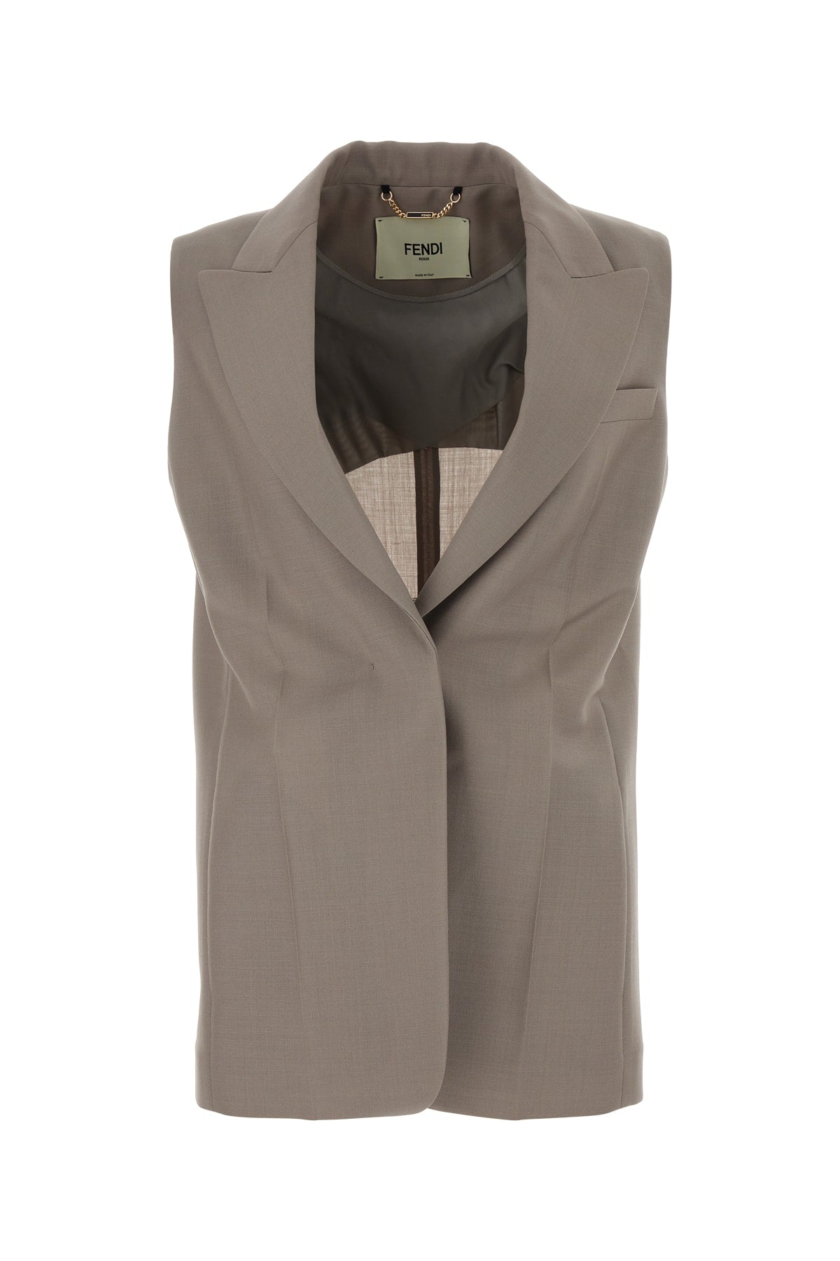 Wool-Blend Tailored Vest — Gray