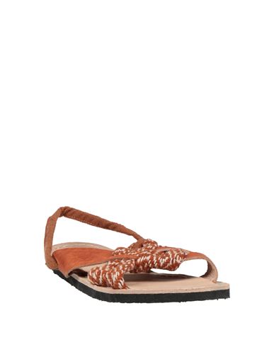Woman Sandals Brown Size 6 Textile fibers, Leather