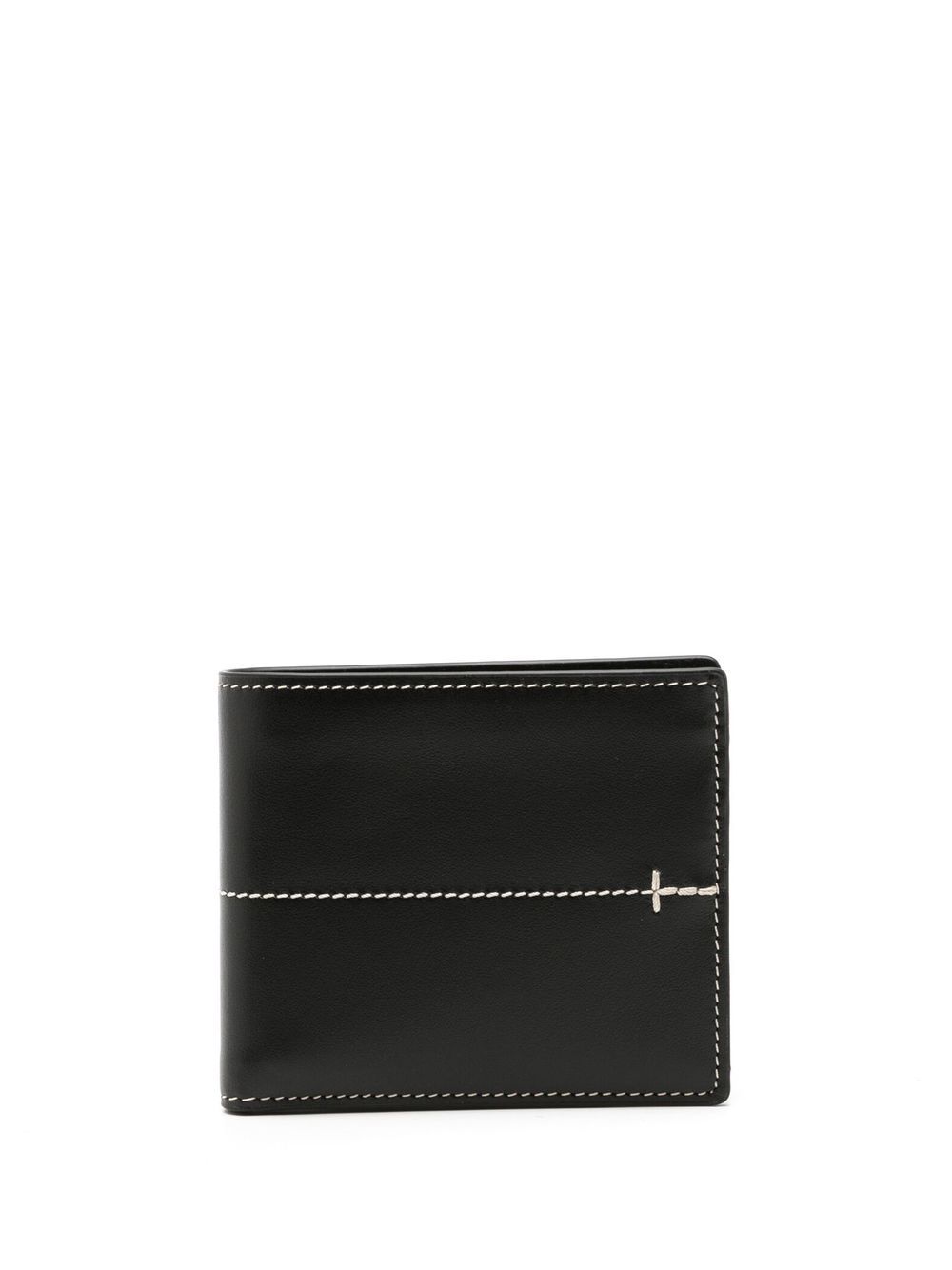 Contrast-stitch detail wallet - Black