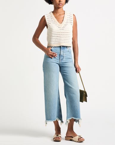Woman Top Cream Size 6 Cotton, Polyamide, Polyester