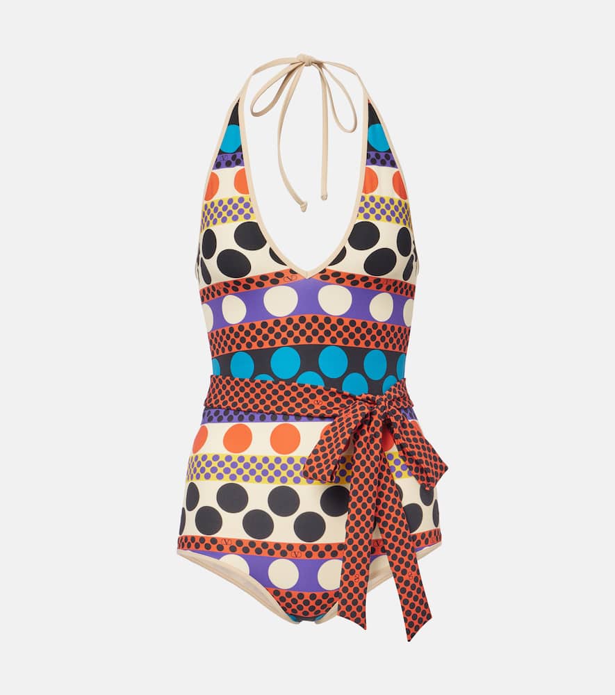 Escape belted polka-dot swimsuit