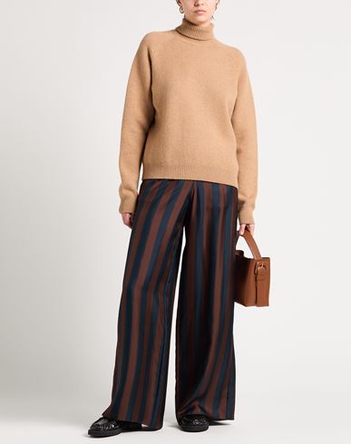 Fendi Woman Turtleneck Camel Size 6 Cashmere, Polyamide