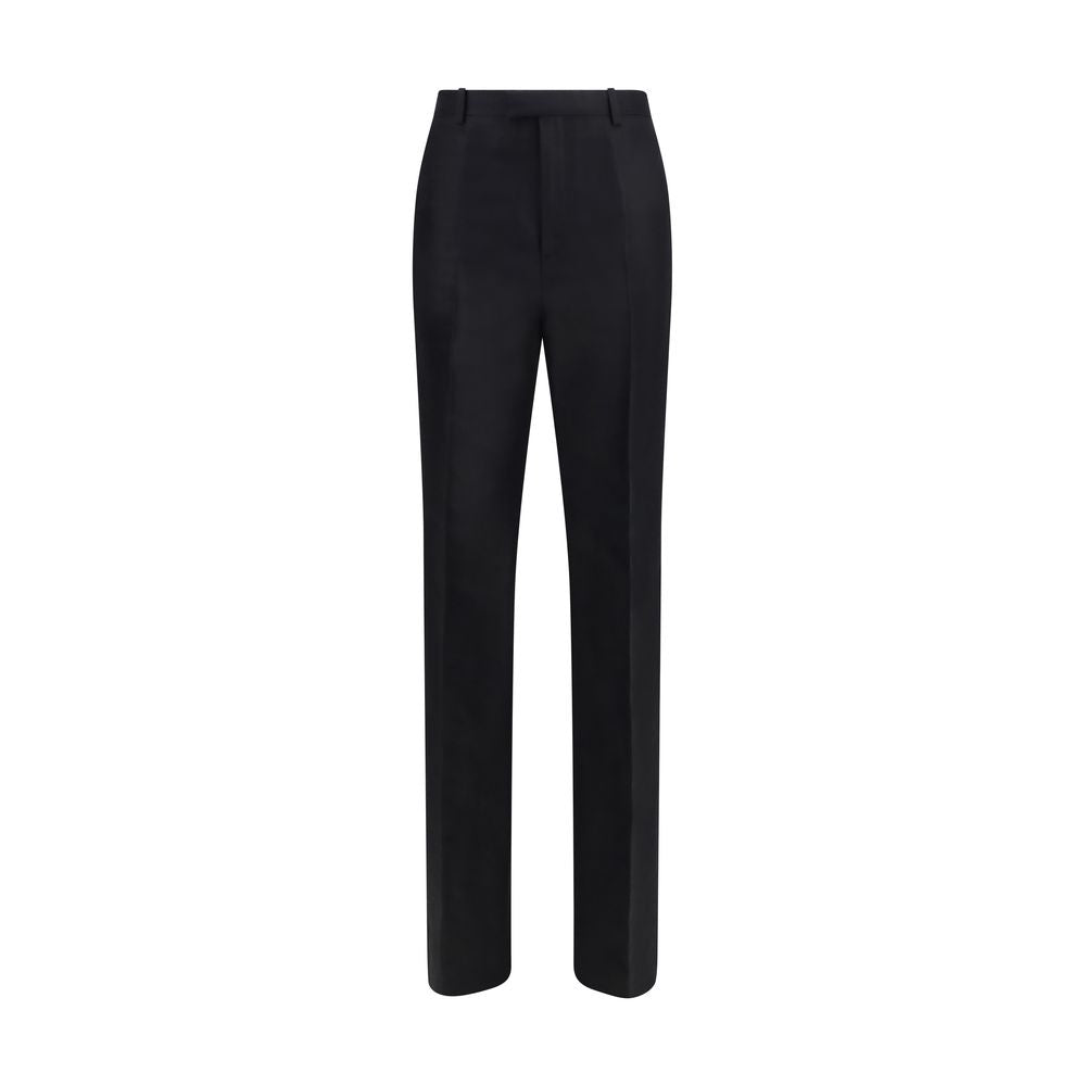 Silk Faille Trousers — Black