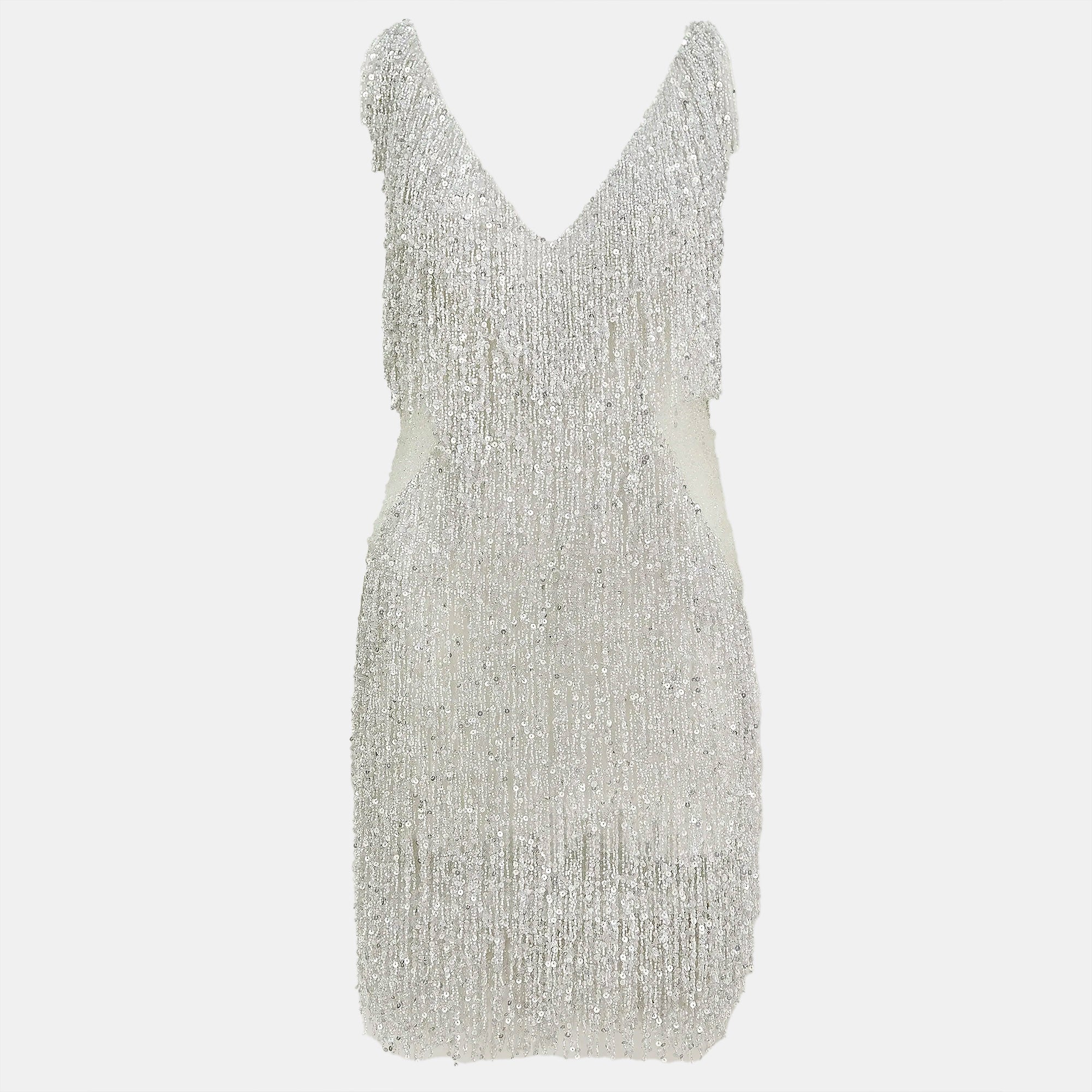 Gatsby Tassel Embellished Short Dress