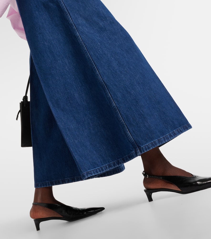 Mid-rise wide-leg jeans