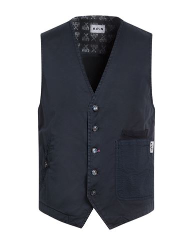 Man Tailored Vest Midnight blue Size L Cotton, Elastane