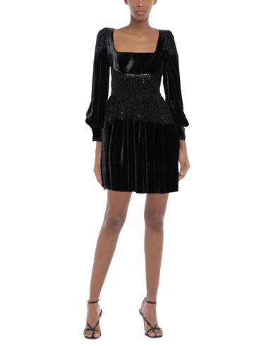 Woman Mini dress Black Size 8 Viscose, Silk, Polyester