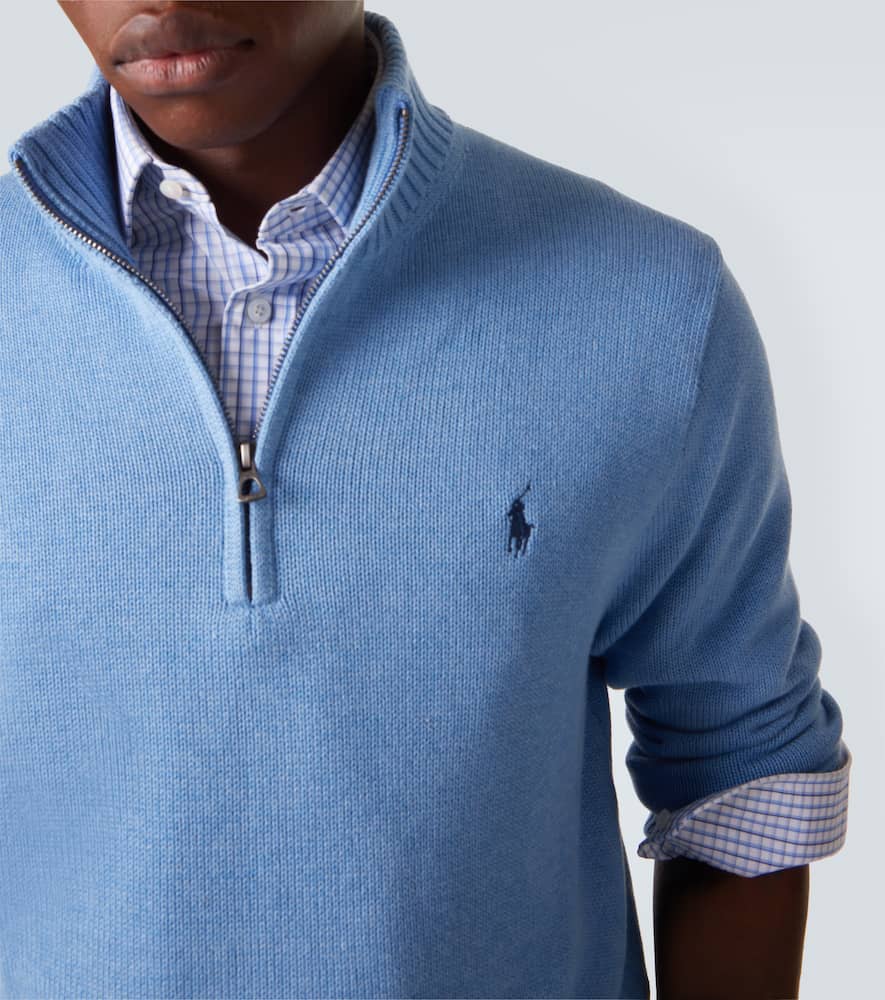 Cotton half-zip sweater