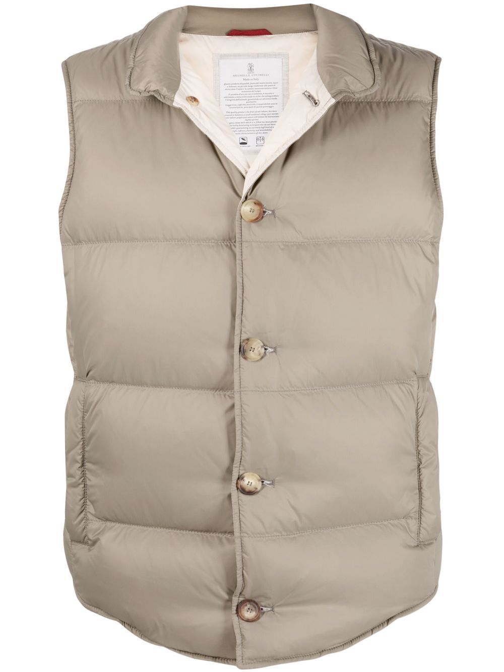 Button-up padded vest - Green