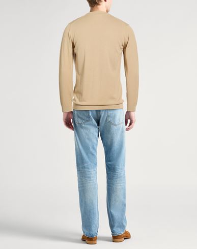 Man Sweater Beige Size 42 Cotton