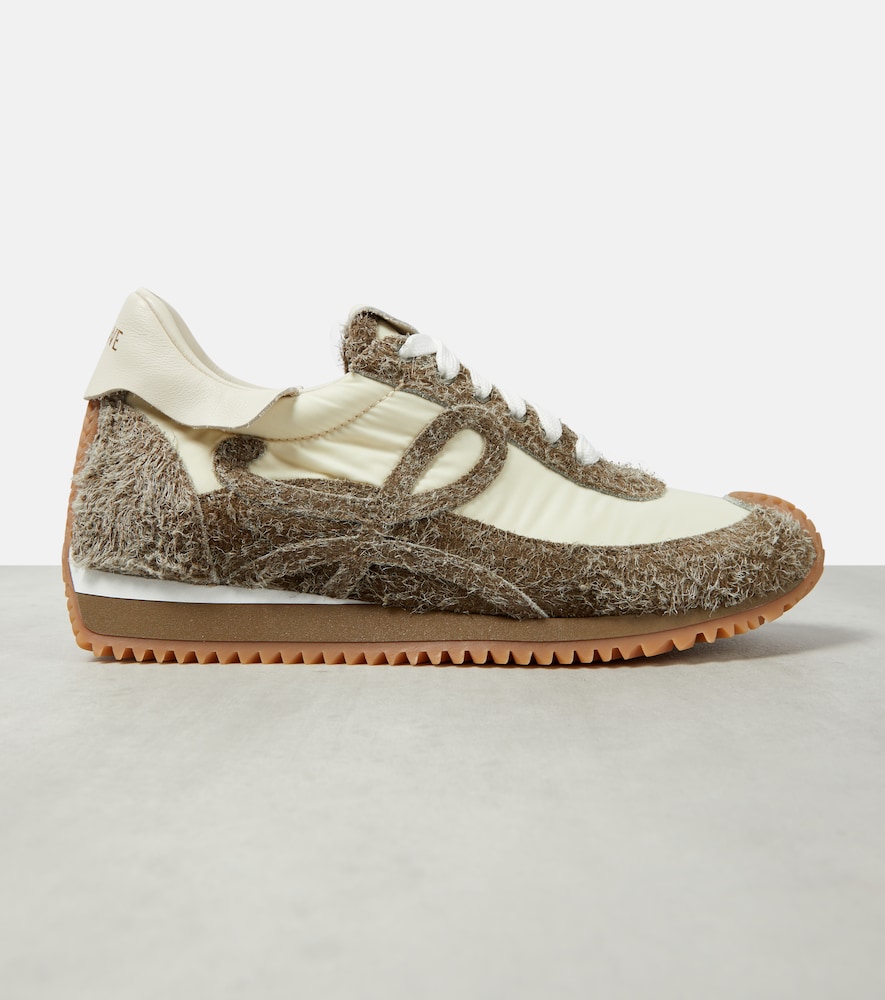 Flow Runner suede-trimmed sneakers