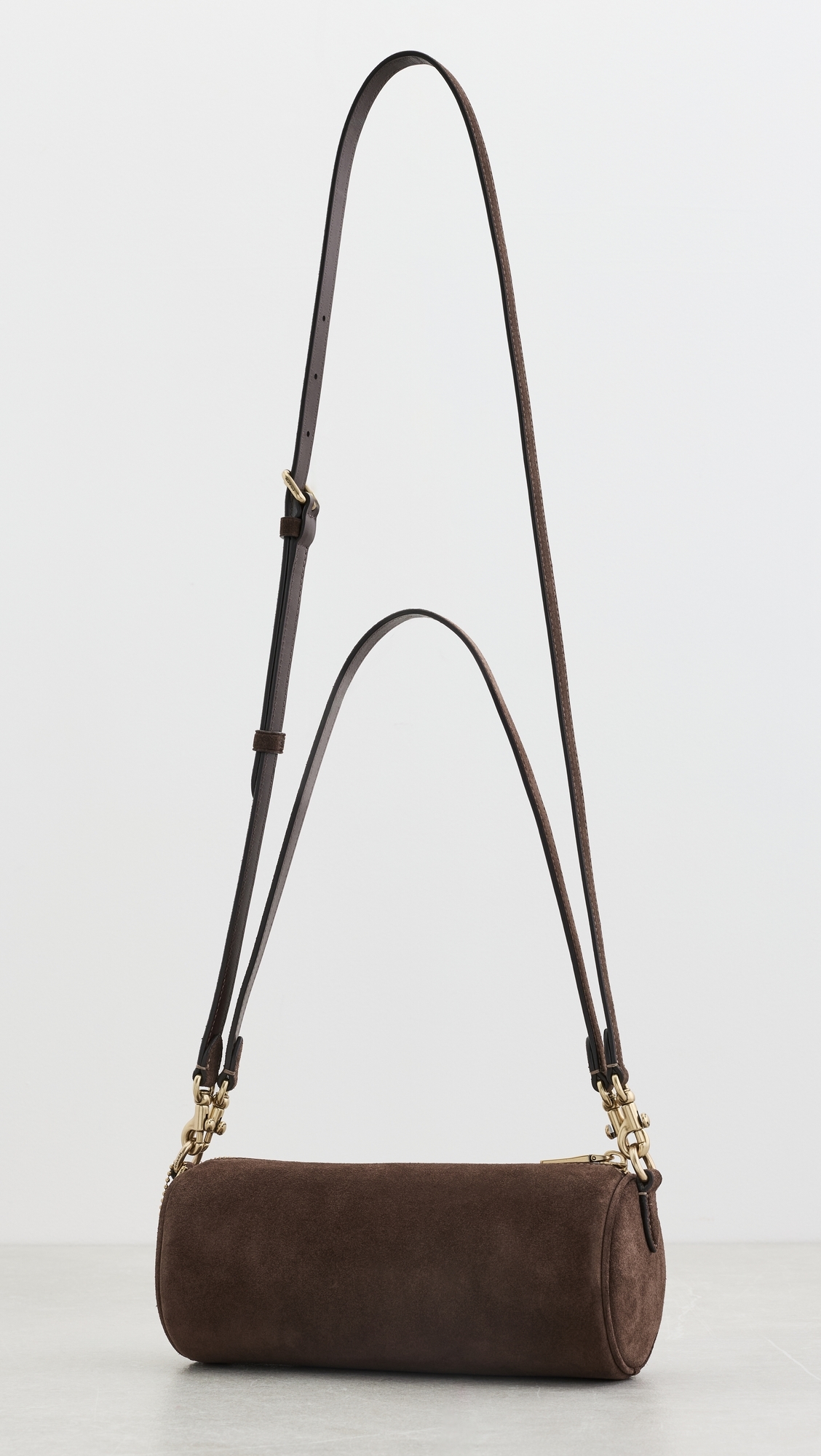 Suede Barrel Bag Dark Chocolate One Size