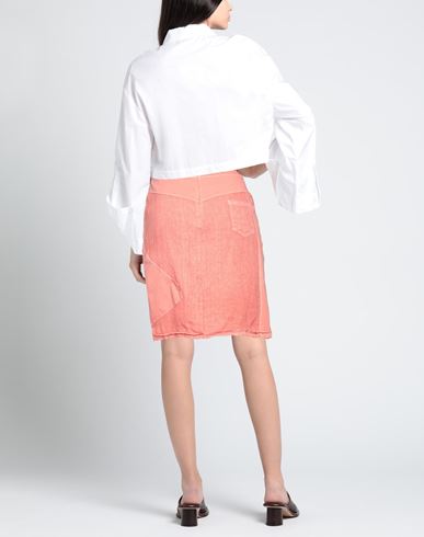 Woman Mini skirt Coral Size 6 Linen, Cotton, Elastane
