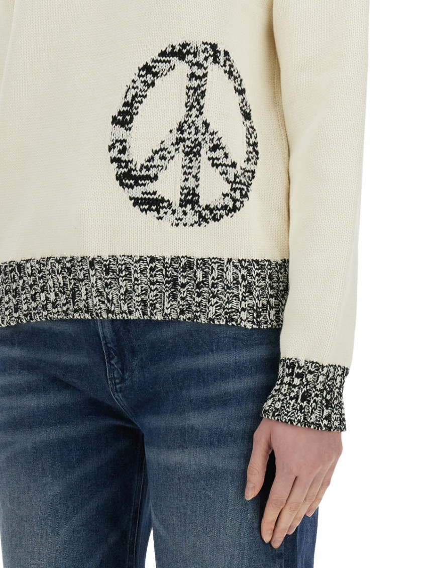 Moschino - knitwear with mesh and inlay pattern