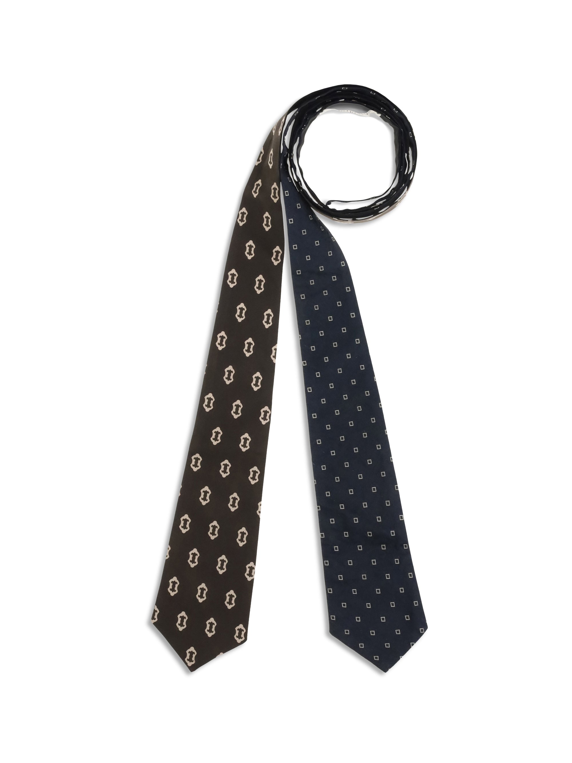 Reversible Cotton Tie Belt — Black