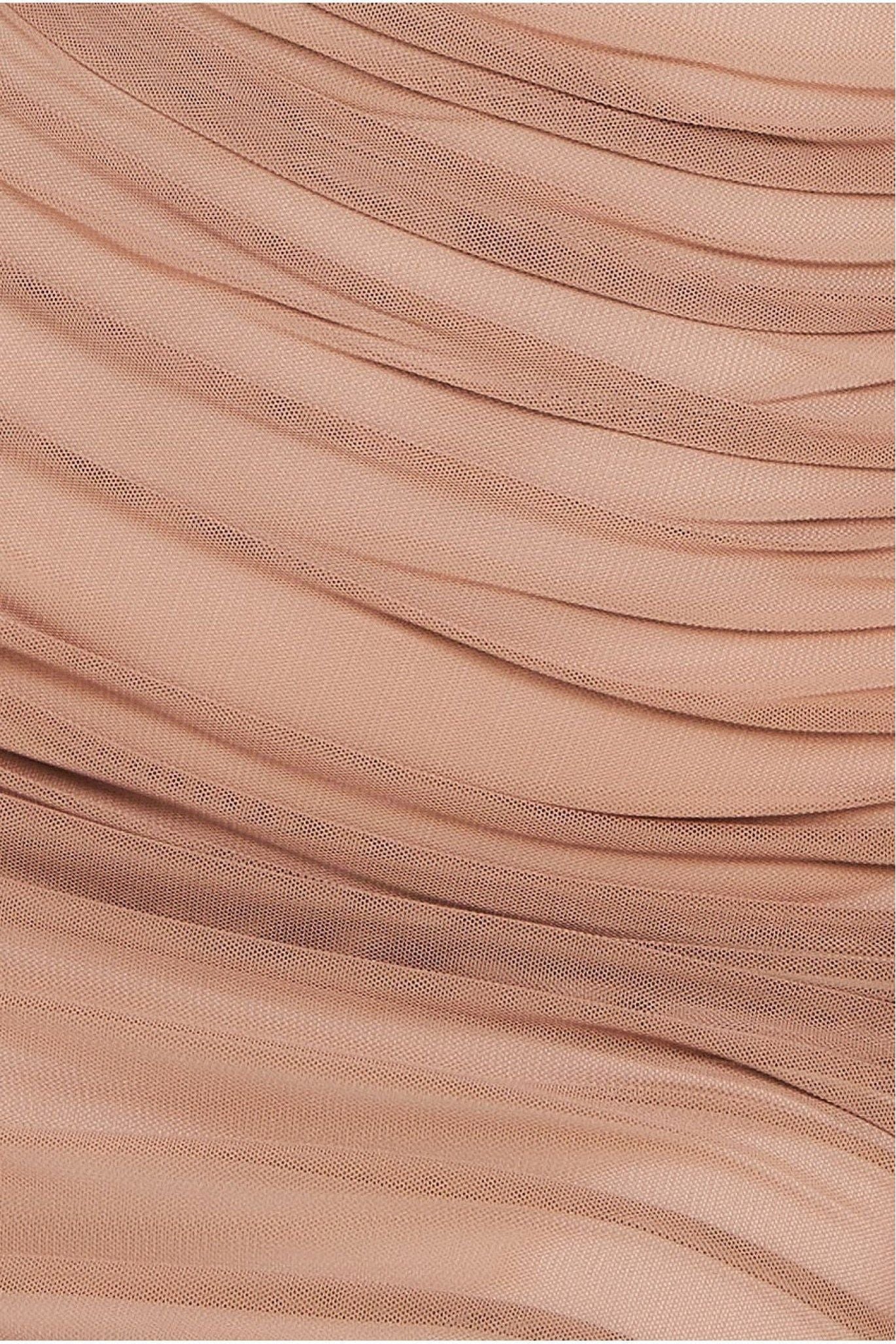 Goddiva Naked Ruched Bodycon Midi Dress - Came