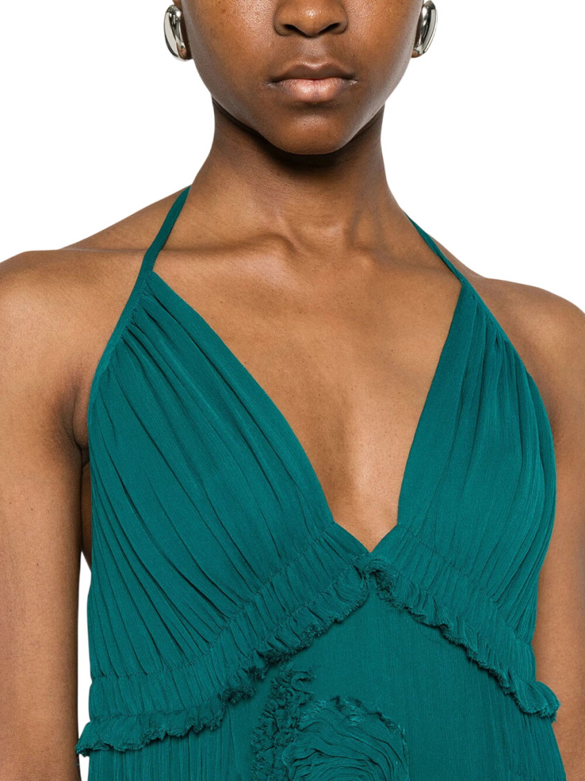 Green Halter Neck Maxi Dress