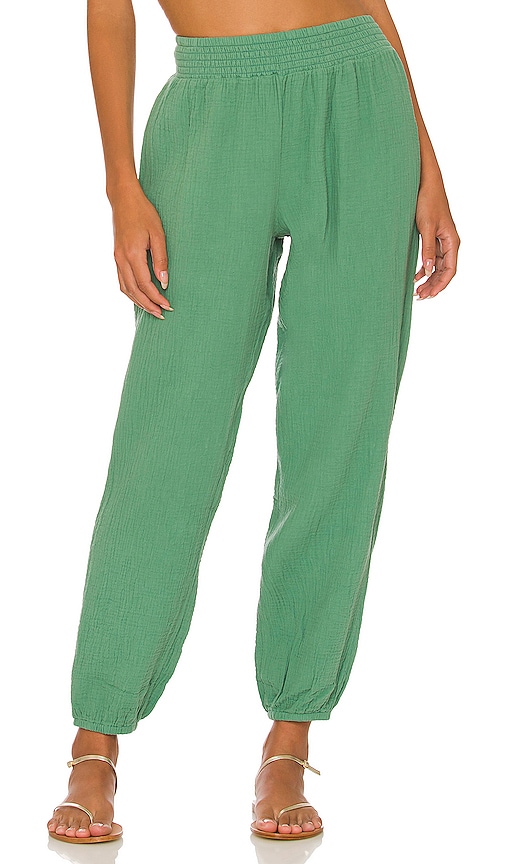 Bobi Beach Gauze Pant in Green.  XL. Also in L