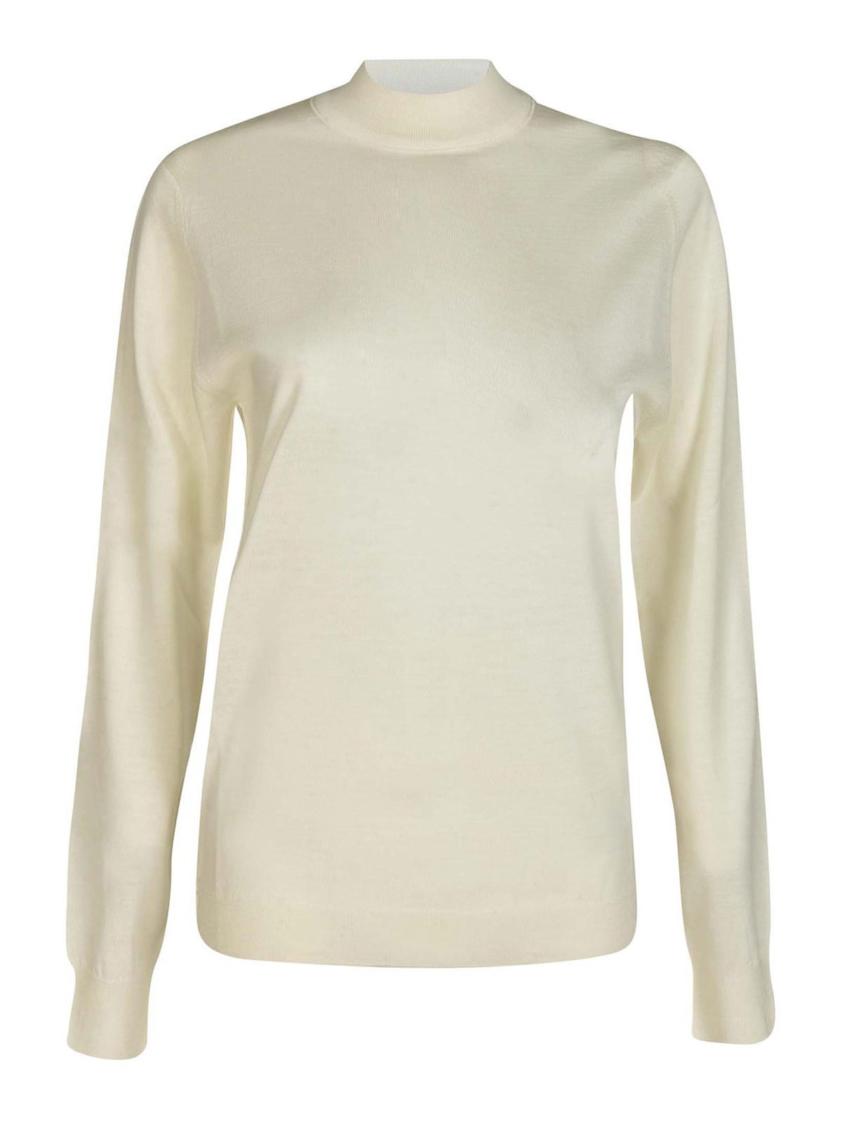 Rib Trim Plain Long-sleeved Sweater