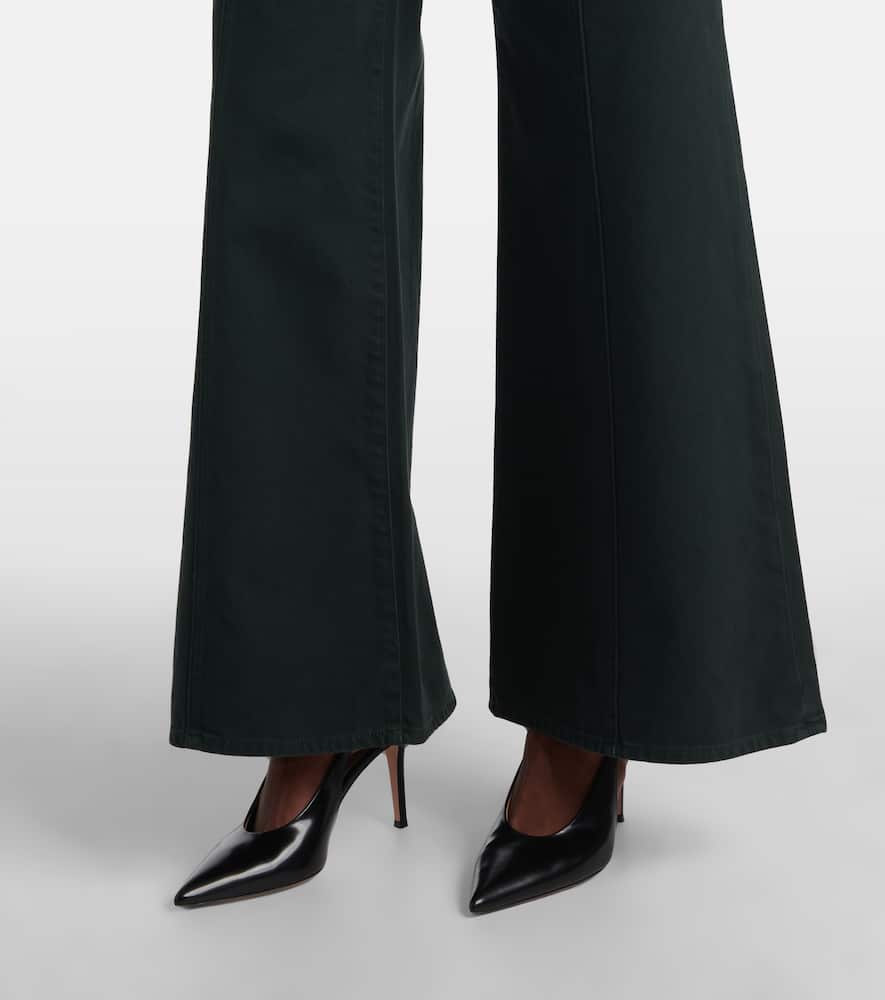 Bianca high-rise cotton wide-leg pants