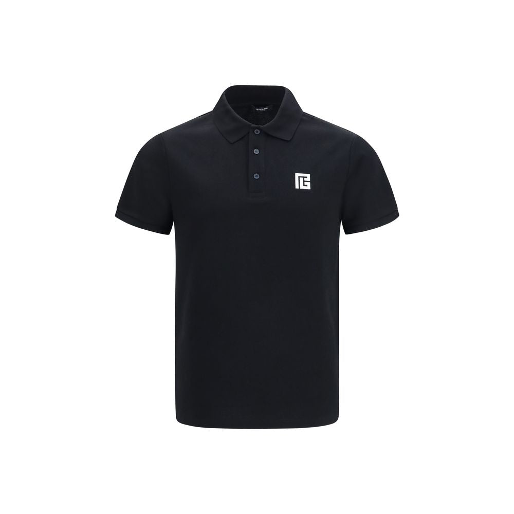 Embroidered Logo Polo Shirt — Black