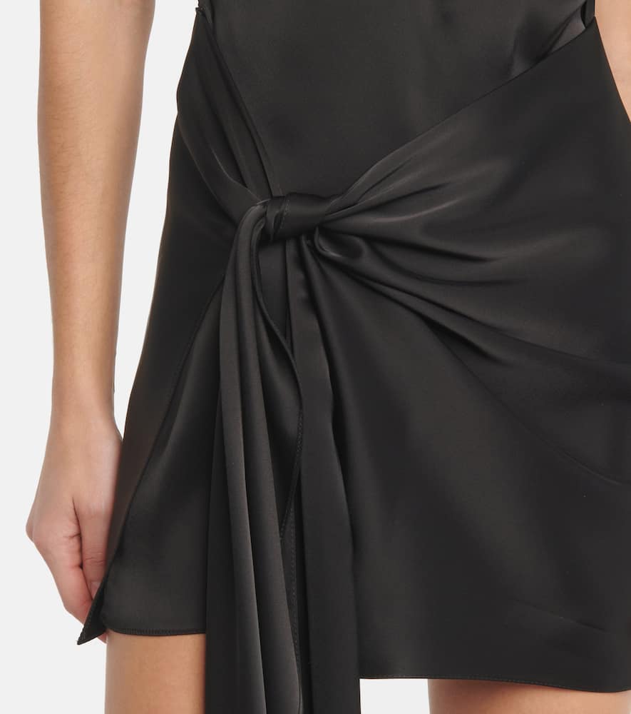Tie-detail satin minidress