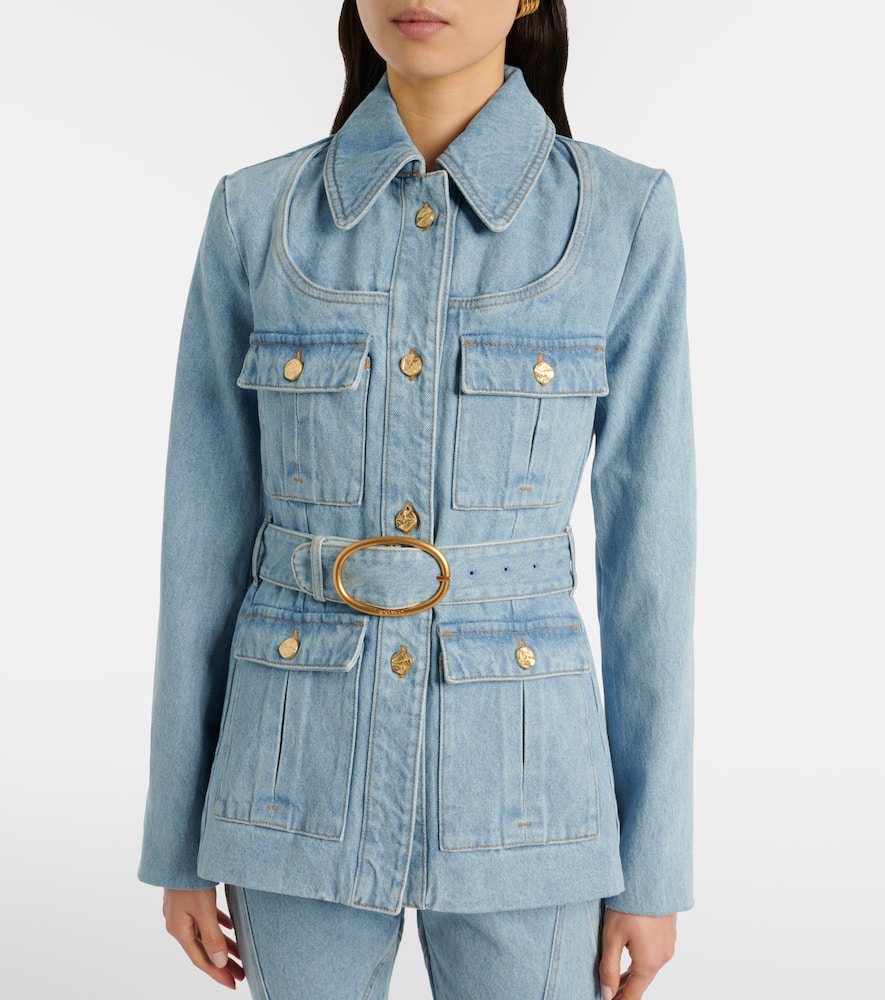Belted denim jacket