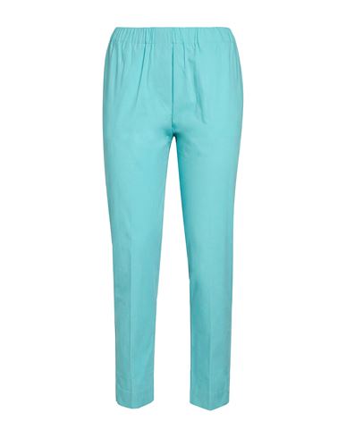Woman Pants Turquoise Size 6 Cotton, Elastane