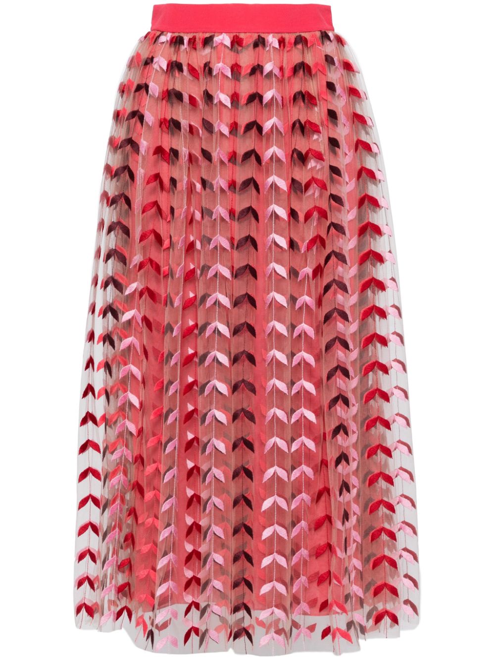 Embroidered tulle skirt - Pink